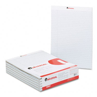 Universal 35881 Colored Perforated Note Pads Wide Rule Letter Gray 50-sheet Pack Of 12