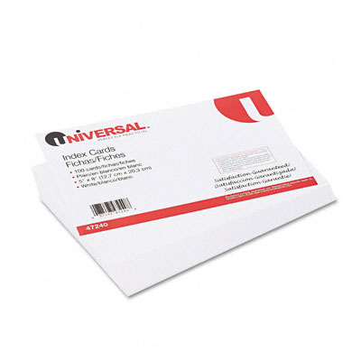UPC 087547472408 product image for Universal 47240 Unruled Index Cards  5 x 8  White  100 per Pack | upcitemdb.com