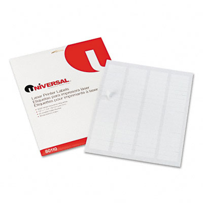 Universal 80110 Laser Printer Permanent Labels 1/2 x 13/4 White 2000 per Pack