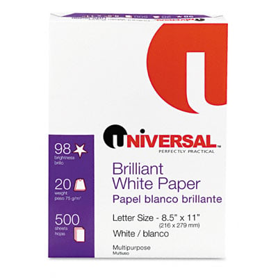 Universal 95200 Copy/laser Paper 98 Brightness 20lb Letter Bright White 5 000 Sheets/carton