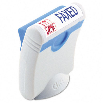 US Stamp 4706 Clik Premium Two-Color Message Stamp Faxed Pre-Ink/Re-Ink Blue/Red