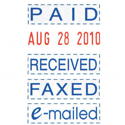 US Stamp T4850L trodat Econ Micro 5-in-1 Message Stamp Dater Self-Inking Blue/Red