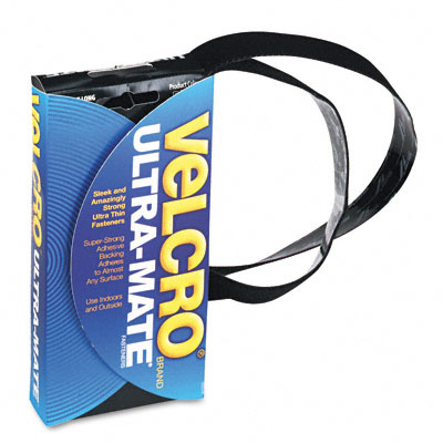 Fabric Hook And Eye 91050 Sticky-back Hook & Loop Ultra-mate Strong Fastener Tape 1 In.x 3-ft. Roll Black