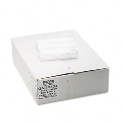 Webster GNT2424 Good nTuff Waste Can Liners 7-10 gallon 5 microns 24 x 23 Natural 1000/ctn