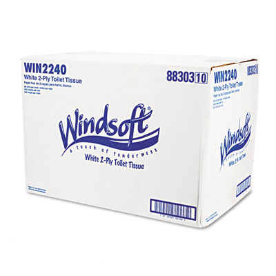 Windsoft 2240 Single Roll Bath Tissue 500 Sheets per Roll 96 Rolls per Case