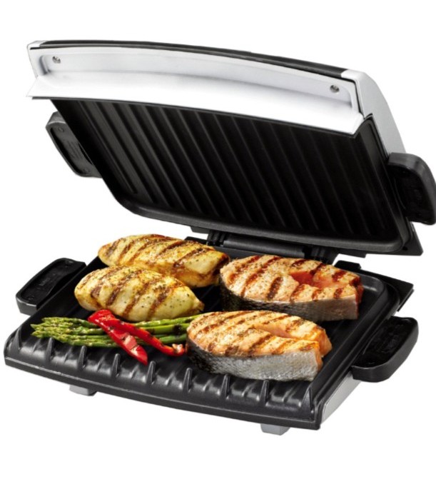 George Foreman GRP99 Next Generation Grill with Removable Plates Silver Metallic Finish