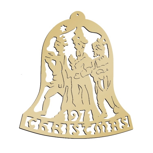 Biedermann & Sons D1971 Dated Brass Christmas Ornament