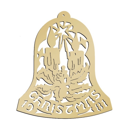 Biedermann & Sons D1981 Dated Brass Christmas Ornament - Hand-cut