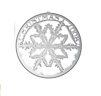 Biedermann & Sons D2008S Christmas Commemorative Silver Snowflake Ornament