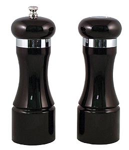 Chef Specialties 90053 6.5 Inch Black Tie Pepper Mill And Salt Shaker Set