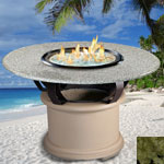 California Outdoor Concepts 201A-SG-FP-SEA Del Mar-Sage-Fire Pit-Gas Logs-Sea Green Granite-LP Gas