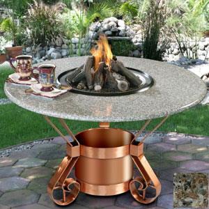 California Outdoor Concepts 301-CO-FP-PEB Tuscany-Fire Pit-Gas Logs-Pebble Granite-LP Gas