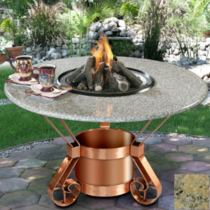 California Outdoor Concepts 301-CO-FP-SUN Tuscany-Fire Pit-Gas Logs-Sunset Gold Granite-LP Gas