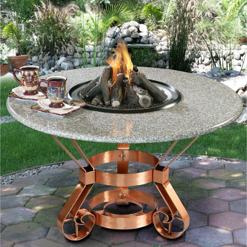 California Outdoor Concepts 301-CO-PG1-SEA Tuscany-Fire Pit-Clear Glass-Sea Green Granite-LP Gas