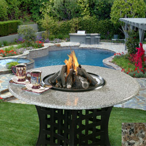 California Outdoor Concepts 401A-BK-FP-PEB LaCosta-Black-Fire Pit-Gas Logs-Pebble