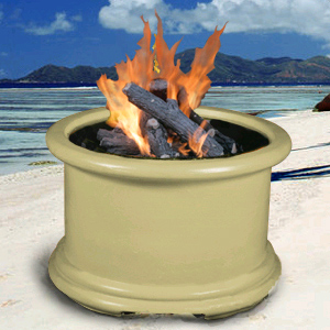 California Outdoor Concepts 725I-AD-PG1 Island Series-Adobe-Fire Pit-Clear Glass-LP Gas