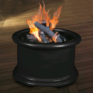 California Outdoor Concepts 725I-BK-PG1 Island Series-Black-Fire Pit-Clear Glass-LP Gas
