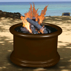 California Outdoor Concepts 725I-CB-PG1 Island Series-Chocolate Brown-Fire Pit-Clear Glass-LP Gas
