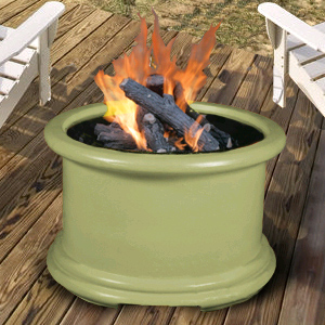California Outdoor Concepts 725I-SG-PG1 Island Series-Sage-Fire Pit-Clear Glass-LP Gas