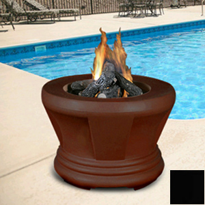 California Outdoor Concepts 750C-BK-PG1 Cardiff-Black-Fire Pit-Clear Glass-LP Gas