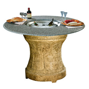California Outdoor Concepts PS-BH-PG3-PEB Palm Series-Bar Height-Fire Pit-LP Gas-Bronze Glass-Pebble Granite