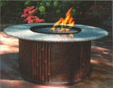 California Outdoor Concepts TW-CHAT-PG1-PEB Tradewinds-Chat-Fire Pit-LP Gas-Clear Glass-Pebble Granite