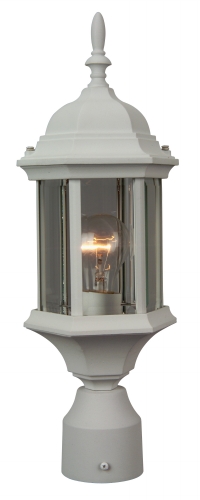 Wall Mount Outdoor Lighting Craftmade Z295-04 Cast Aluminum Large Post Lamp with Clear Beveled Glass - White CRFT670