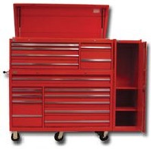 International VRX5616 56 Inch 3 Piece Tool Box Extra Wide Combo With Side Box - Red