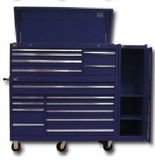 International VRX5616BU 56 Inch 3 Piece Tool Box Extra Wide Combo With Side Box - Blue