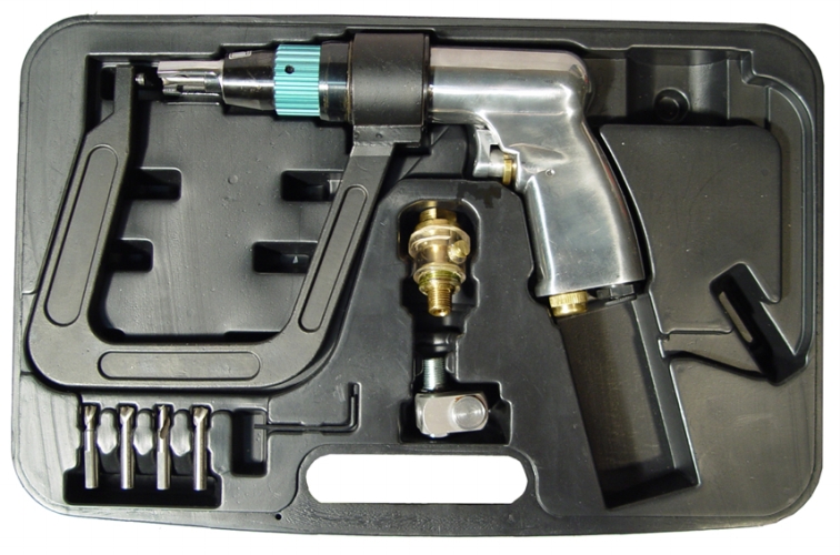 1756 - Air Spot Drill With 5.5 Inch Deep Clamp Kit And 4 Drill Bits