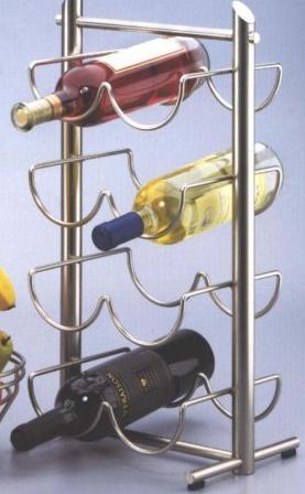 Evco International 73146 - Angles - Brush Nickel Plated - 8 Bottle Wine Rack - 20 Inch High