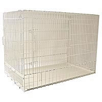 General Cage 216SD Premium Line 2-Door 48 Inch Dog Crate - White Epoxy Finish With Plastic Pan