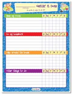Incrediline W00271824 Getting It DoneChore Planner Mural Incrediwall 18 Inches x 24 Inches