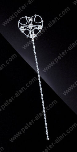 Peter Alan 4321S Rhinestone Heart Scepter- Silver
