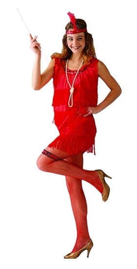 RG Costumes 81049-R Flapper Costume - Red - Size Adult Standard