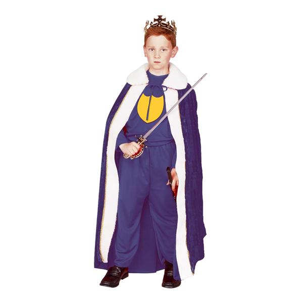 RG Costumes 90055-BL-L Blue Velvet Kings Robe Costume - Size Child-Large