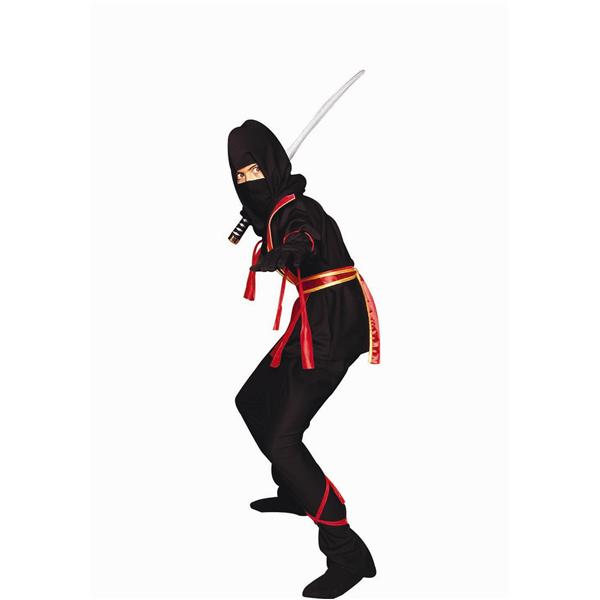 90139-r-l Ninja Master - Red Costume - Size Child-large