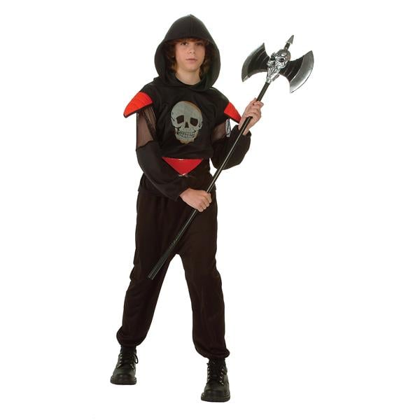 90144-l Fatal Warrior Glow Skull Costume - Size Child-large