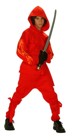 90192-l Flaming Ninja Glow Costume - Size Child-large