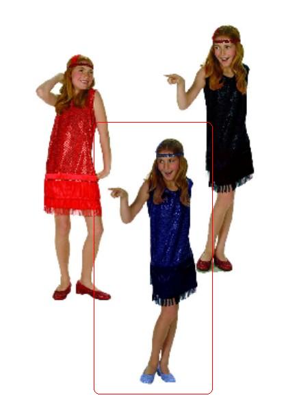 RG Costumes 91148-BL-L Blue Sequin Flapper Costume - Size Child-Large