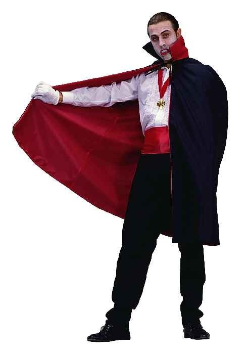 Red-black Reversible Taffeta Costume Cape - 45 Inches