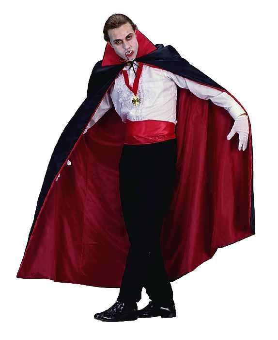 Red-black Reversible Taffeta Costume Cape - 56 Inches