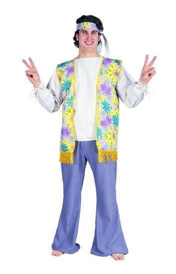 60s Male Flower Child Costume - Size Adult Standard