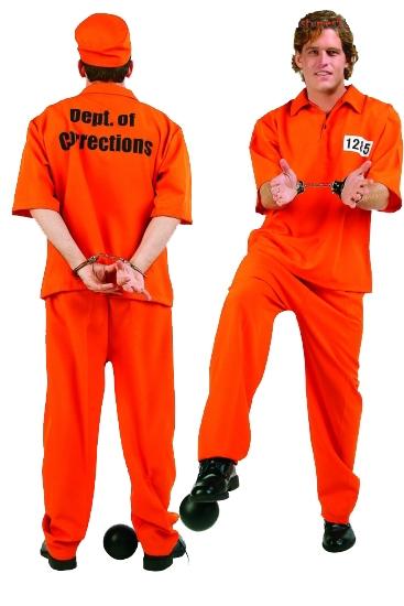 80408 Convict Costume - Size Adult Standard