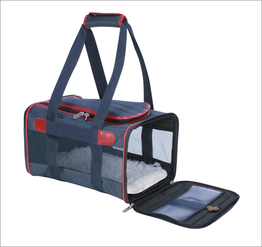 Sherpa Pet Group 55234 Original Deluxe Pet Carrier - Medium - Navy With Red Trim