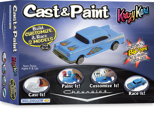 Skullduggery 07462 Krazy Kars - 57 Chevy Cast And Paint Modeling Kit
