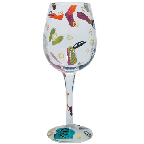 Santa Barbara Design Studio GLS115570L Lolita Wine Glass Flip Flops