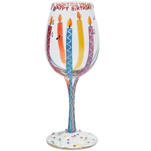 Santa Barbara Design Studio GLS115570M Lolita Wine Glass Happy Birthday