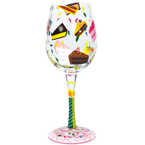 Santa Barbara Design Studio GLS115585Q Lolita Wine Glass Birthday Cake