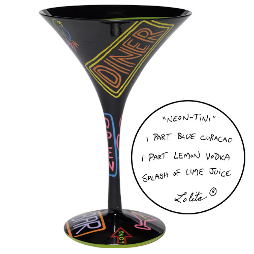 Santa Barbara Design Studio GLS45580S Lolita Martini Glass Neon